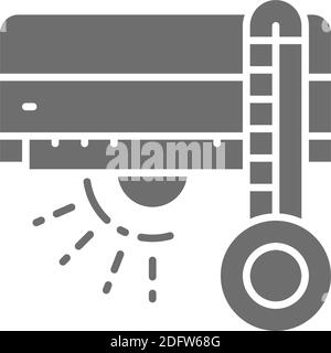 Klimaanlage mit grauem Symbol für die Klimaanlage. Stock Vektor