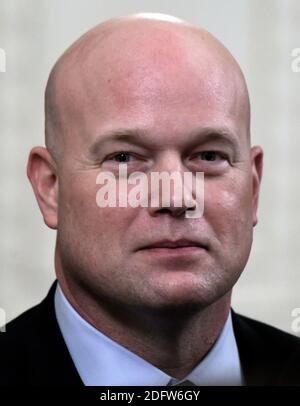 Der amtierende Generalstaatsanwalt Matthew Whitaker nimmt am 16. November 2018 an der Verleihung der Präsidentenmedaille der Freiheit im Weißen Haus in Washington, DC Teil.Foto: Olivier Douliery/ABACAPRESS.COM Stockfoto