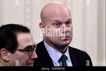 Der amtierende Generalstaatsanwalt Matthew Whitaker nimmt am 16. November 2018 an der Verleihung der Präsidentenmedaille der Freiheit im Weißen Haus in Washington, DC Teil.Foto: Olivier Douliery/ABACAPRESS.COM Stockfoto