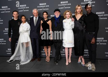 Sergei Polunin, Misty Copeland, Marco Tronchetti Provera (Präsident Pirelli), Laetitia Casta, Albert Watson, Julia Garner, Astrid eika, Calvin Royal II. Nehmen an der offiziellen Präsentation der Präsentation des Pirelli-Kalenders 2019 "The cal" Teil, die am 5. Dezember 2018 in der Pirelli-Zentrale in Mailand, Italien, stattfand. Foto von Marco Piovanotto/Abacapress.com Stockfoto