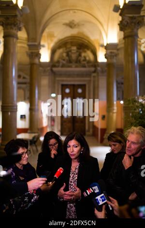 Anne Hidalgo, Bürgermeisterin von paris, eröffnet am 10. Dezember 2018 im Pariser Stadthaushotel de ville eine Unterkunft für obdachlose Frauen. Foto von Raphael Lafargue/ABACAPRESS.COM Stockfoto