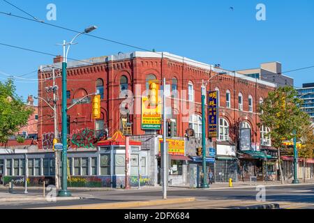 Altes Gebäude in Chinatown in Toronto, Kanada Stockfoto