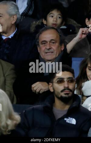 Michel Platini beim Fußballspiel der Ersten Liga, PSG gegen Nantes im Parc des Princes, Frankreich, am 22. Dezember 2018. PSG gewann 1:0. Foto von Henri Szwarc/ABACAPRESS.COM Stockfoto