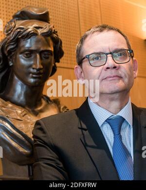 Jean-Pierre Hubsch Grand Maitre du Grand Orient de France ein Sohn Bureau de la rue Cadet Belagerung du GODF. Paris, Frankreich, 3 Oktober 2018. Foto von Vernier/JBV News/ABACAPRESS.COM Stockfoto