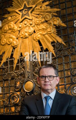 Jean-Pierre Hubsch Grand Maitre du Grand Orient de France ein Sohn Bureau de la rue Cadet Belagerung du GODF. Paris, Frankreich, 3 Oktober 2018. Foto von Vernier/JBV News/ABACAPRESS.COM Stockfoto