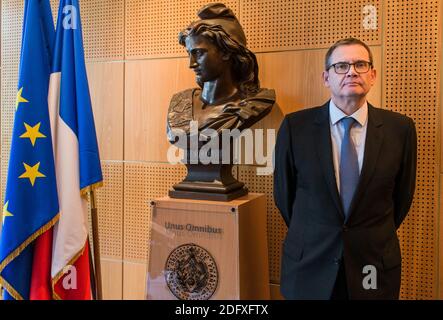 Jean-Pierre Hubsch Grand Maitre du Grand Orient de France ein Sohn Bureau de la rue Cadet Belagerung du GODF. Paris, Frankreich, 3 Oktober 2018. Foto von Vernier/JBV News/ABACAPRESS.COM Stockfoto