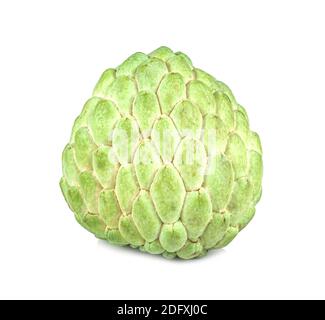 Frischer Puddingapfel auf weißem Hintergrund Stockfoto