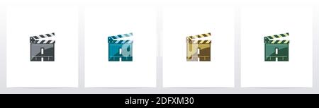 Clapping Board als Brief Logo Design A Stock Vektor