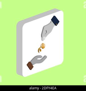 Alms einfaches Vektorsymbol. Illustration Symbol Design Vorlage für Web mobile UI-Element. Perfekte Farbe isometrisches Piktogramm auf 3d weißes Quadrat. Alms ico Stock Vektor