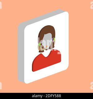 Einfaches Vektorsymbol für Telefonisten. Illustration Symbol Design Vorlage für Web mobile UI-Element. Perfekte Farbe isometrisches Piktogramm auf 3d weißes Quadrat. t Stock Vektor