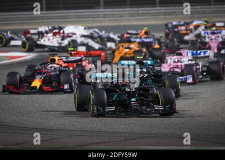 Start des Rennens, Abfahrt, 63 RUSSELL George (gbr), Mercedes AMG F1 GP W11 Hybrid EQ Power+, Action während der Formel 1 Rolle / LM Stockfoto