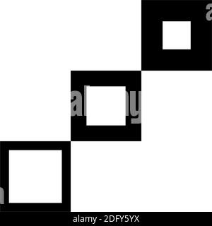 Blockchain-Technologie, Verschiedene Square Block. Abbildung des Symbols für flache Vektorgrafiken. Einfaches schwarzes Symbol auf weißem Hintergrund. Blockchain Technology Cube Zeichen d Stock Vektor