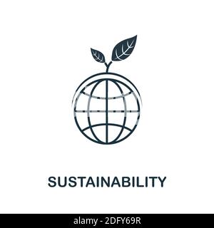Symbol für Nachhaltigkeit. Linienstil-Element aus der Life Skills Sammlung. Thin Sustainability Icon für Vorlagen, Infografiken und mehr Stock Vektor