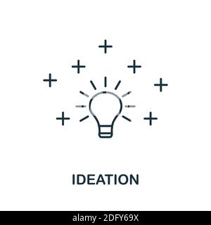 Ideation-Symbol. Linienstil-Element aus der Life Skills Sammlung. Thin Ideation Icon für Vorlagen, Infografiken und mehr Stock Vektor