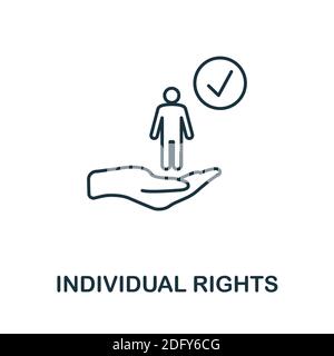 Symbol für individuelle Rechte. Line Style Element aus der gdpr Kollektion. Thin Individual Rights Symbol für Vorlagen, Infografiken und mehr Stock Vektor