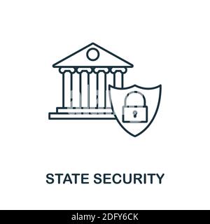 Symbol „Staatssicherheit“. Line Style Element aus der gdpr Kollektion. Thin State Security-Symbol für Vorlagen, Infografiken und mehr Stock Vektor