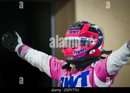 PEREZ Sergio (mex), Racing Point F1 RP20, Portrait feiert seinen ersten Sieg, Feier, während der Formel 1 Rolex Sakhir / LM Stockfoto