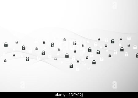 Internet-Verbindung Hintergrund, abstrakter Sinn für Wissenschaft und Technologie Grafikdesign. Abbildung der globalen Netzwerkverbindung Stockfoto