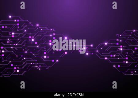 Hintergrund der Struktur der Leiterplatte der Technologie. Abstrakte Hintergrundbilder für Leiterplattenbanner. Digitale Datenindustrie. Elektronikplatinen-Engineering. Welle Stockfoto