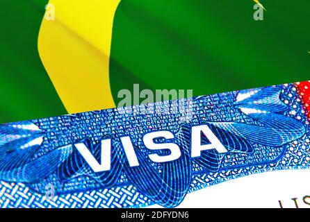 Cocos Keeling Islands Visa. Reisen Sie nach Cocos Keeling Islands mit Schwerpunkt auf Word VISA, 3D-Rendering. Cocos Keeling Inseln einwandern Konzept mit Visum in Stockfoto