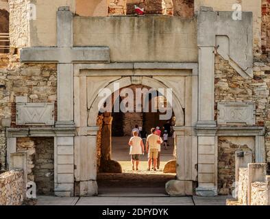 Burg Krzyztopor in Ujazd, Detailansicht, Woiwodschaft Swietokrzyskie, Polen Stockfoto