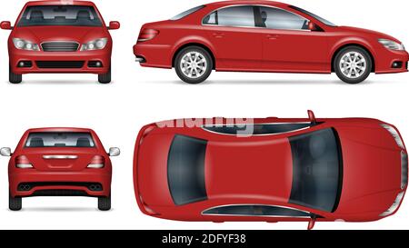 Limousine Auto Vektor Mockup für Fahrzeug Branding, Werbung, Corporate Identity. Alle Elemente in den Gruppen auf separaten Ebenen zur einfachen Bearbeitung Stock Vektor