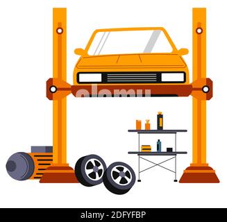 Auto Wartung und Reparatur Center Dienstleistungen Stock Vektor