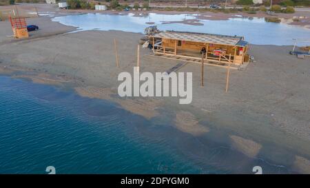 Strandbar im Palaia Fokaia, Griechenland Stockfoto