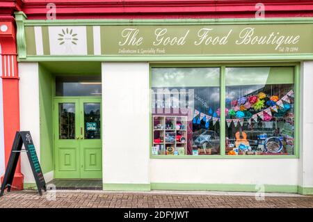 Die Good Food Boutique Delikatessen in Stornoway auf der Insel Lewis in den Äußeren Hebriden. Stockfoto