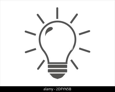 Symbol für die Lampenlinie leuchtet weiß Stock Vektor