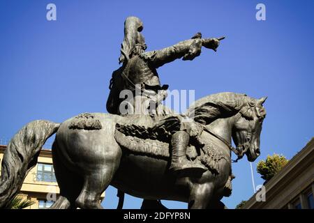 Ansicht der Statue des Generals und griechischen Helden Theodoros Kolokotronis in Athen, Griechenland, März 12 2020. Stockfoto