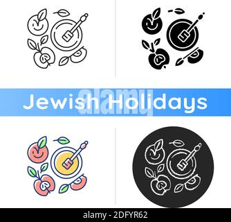 Symbol für Äpfel und Honigtopf Stock Vektor