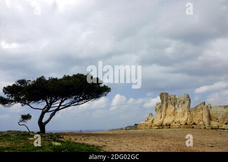 Hagar Qim Tempelkomplex in Malta Stockfoto