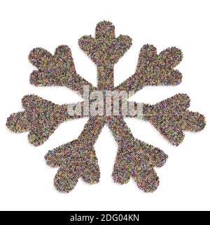 Große Menschenmenge Maske 3D gerendert von oben gesehen In Form von Weihnachten Stockfoto