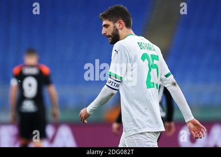 Domenico Berardi von Sassuolo reagiert während der italienischen Meisterschaft Serie Ein Fußballspiel zwischen AS Roma und US Sassuolo / LM Stockfoto