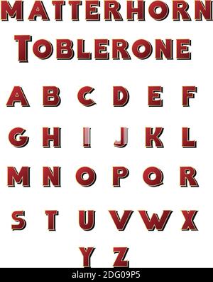 Vector Alphabet kreative Schrift Dekoration, rote Alphabet Set a bis z Stock Vektor