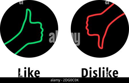Mögen oder nicht mögen runde einfache Logo Stock Vektor