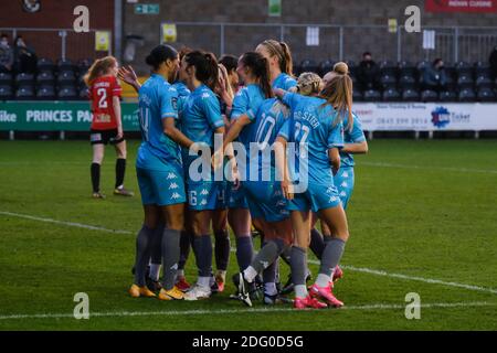 Dartford, Großbritannien. Dezember 2020. London City feiert während des FA Women's Championship Spiels zwischen London City Lionesses und Coventry United. Sam Mallia Kredit: SPP Sport Pressefoto. /Alamy Live Nachrichten Stockfoto