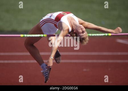 Sabine EVERTS, Deutschland, Leichtathletik, Siebenkampf, Siebenkampf, Siebenkampf, Action Hochsprung, Spiele der XXIV. Olympische Spiele, Sommerspiele 1988 in Seoul Südkorea, vom 17.09. Bis 2. Oktober 1988. Â Verwendung weltweit Stockfoto