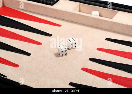 Backgammon. Ein Doppel: Zwei sechs Stockfoto