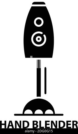 Symbol für Stabmixer, schwarzes Vektorzeichen mit editierbaren Konturen, Konzeptdarstellung Stock Vektor