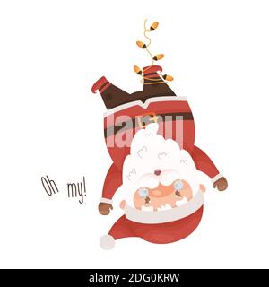 Niedliche Cartoon Santa Claus Charakter. Vektorgrafik. Stock Vektor