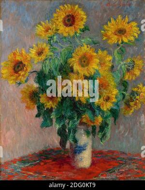 Titel: Blumenstrauß der Sonnenblumen Schöpfer: Claude Monet Datum: 1881 Medium: Öl auf Leinwand Dimension: 101 x 81.3 cm Ort: Metropolitan Museum of Art, New York Stockfoto