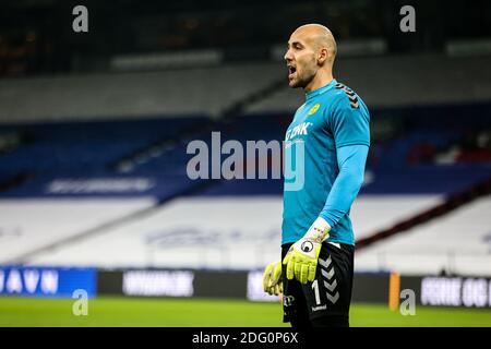 Kopenhagen, Dänemark. Dezember 2020. Matej Delac (1) von AC Horsens im 3F Superliga Spiel zwischen FC Kopenhagen und AC Horsens in Parken, Kopenhagen gesehen. (Foto Kredit: Gonzales Foto/Alamy Live News Stockfoto