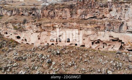 Alte christliche Kirchen in den Felsen von Kappadokien. Türkei. Stockfoto