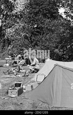 Mock up WWII field Camp am Wochenende im Norden Thoreby 40, Lincolnshire, Großbritannien Stockfoto