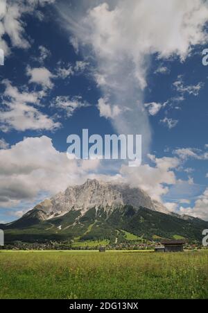 Auf der Zugspitze, dem höchsten Berg in Deutschland Stockfoto