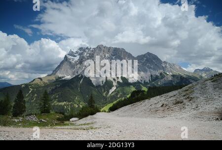 Auf der Zugspitze, dem höchsten Berg in Deutschland Stockfoto