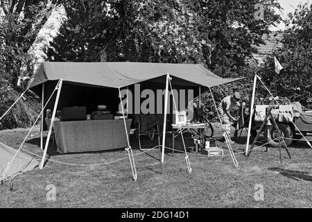 Mock up WWII field Camp am Wochenende im Norden Thoreby 40, Lincolnshire, Großbritannien Stockfoto