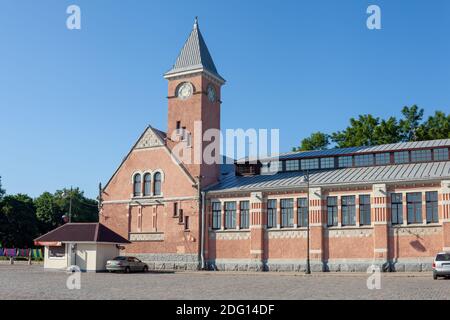 Alter Markt in Wyborg, Leningrad Oblast, Russland. Stockfoto